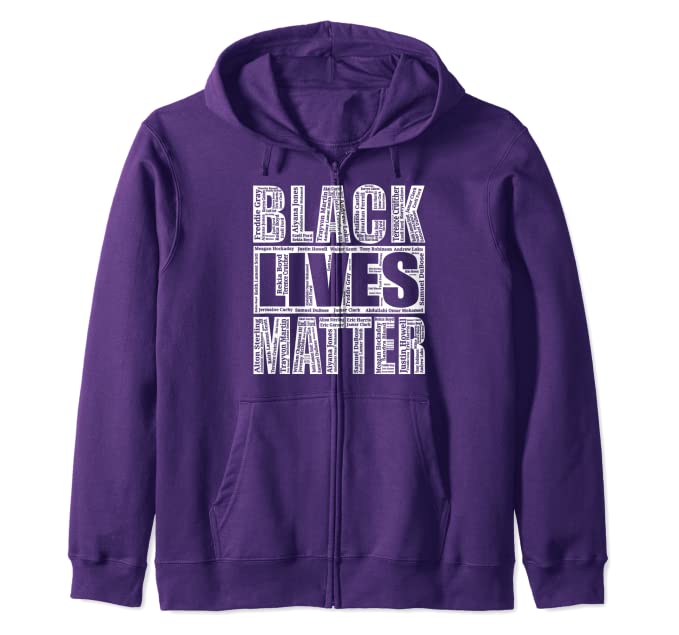 Black Lives Names Zip Hoodie