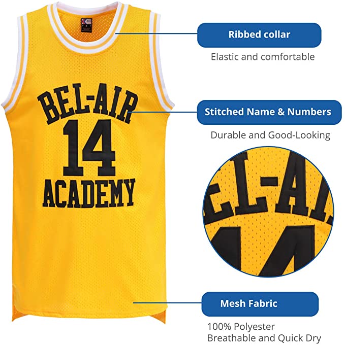 Bel Air Academy Jersey - The Fresh Prince | Visibly Black 2XL Bel Air Academy Jersey - The Fresh Prince | Visibly Black 2XL