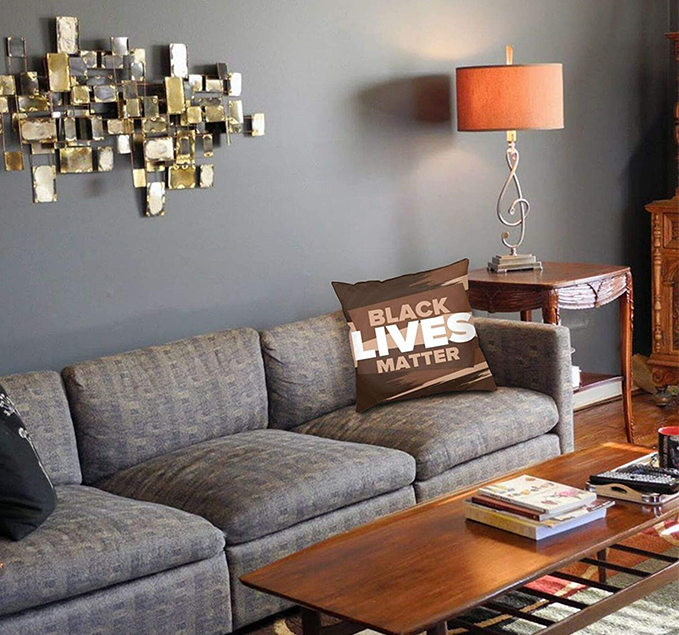 Black Lives Matter Brown Pillow