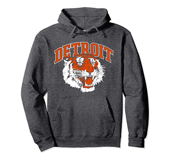 Detroit Tigers Gangster Hoodie - Detroit Clothing - Visibly Black XL