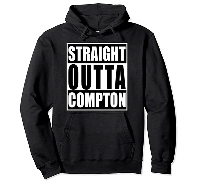 Straight Outta Compton Hoodie NWA Clothing Visibly Black