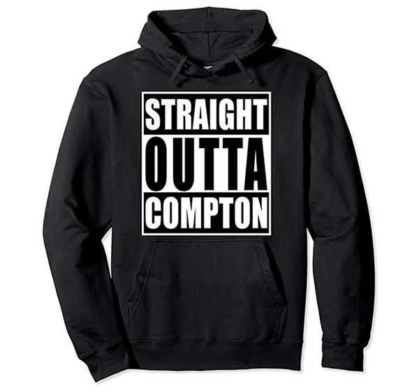 Straight Outta Compton Hoodie NWA Clothing Visibly Black